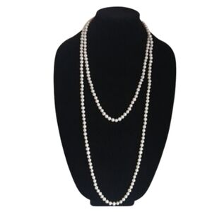 Freshwater 6mm Pearls Neverending Necklace, 64"